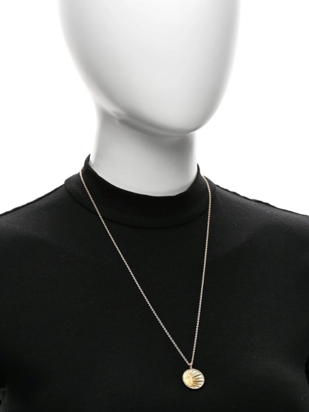 DIOR Gold Sun & Moon Mother-of-Pearl / Onyx & Diamond Pendant Necklace